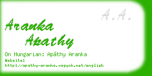 aranka apathy business card