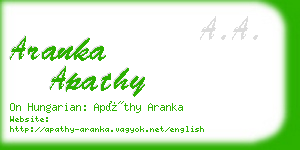 aranka apathy business card